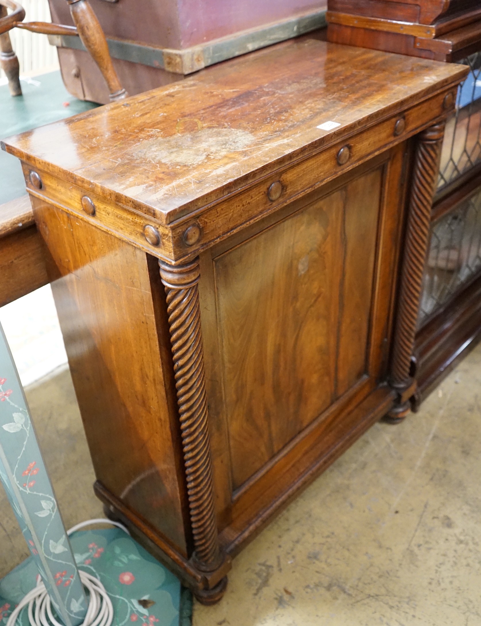 A Regency mahogany side cabinet, width 75cm, depth 38cm, height 89cm
